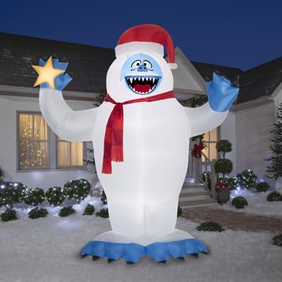 Rudolph The Red Nosed Reindeer Airblown Inflatable Bumble w/Santa Hat Giant, 12 ft Tall