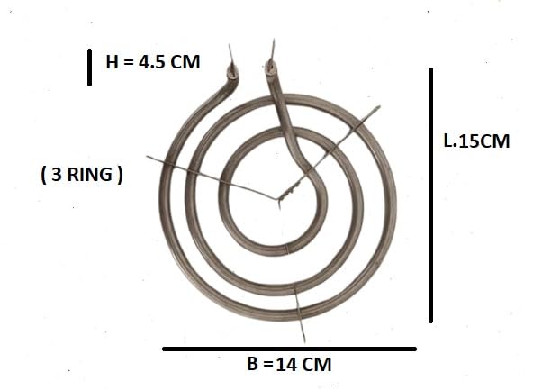 Image of Electric Stove Heating Element, 1000W Surface Burner, 3 Ring, 14x15 CM | 1000W heating power