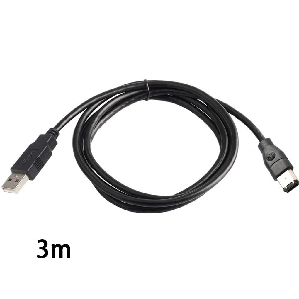 Cavo adattatore Firewires 6 pin a USB da 6 piedi per stampante ABS 1394 Firewires USB AM a 6 pin USB a scheda audio 1394, 1.8 metri
