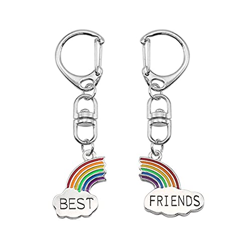 YangQian Best Friends Gifts for Teens Girls Kids BFF Birthday Matching Rainbow Keychain for Women Christmas