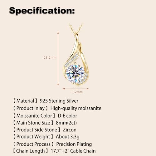 2CT Infinity Moissanite Pendant Necklace D Color VVS1 925 Sterling Silver Trendy Infinity Knot Necklace for Women Mom Wife2
