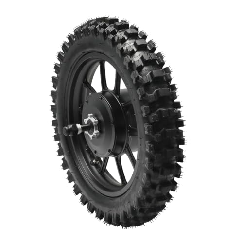 Scooter Hub Motor, 12 Inch Rear Wheel Hub Motor 48V 1000W & 80/100-12 Tire Rim Wheel Assembly Off-Road Disc Brake for Wheelchair Scooter Dirt Pit Bibe Gearless Brushless