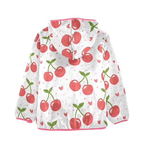 OTVEE Cherry Fruit Dot Kids Hoodie Jacket Fall Spring Full Zip Warm Outwear Coat2