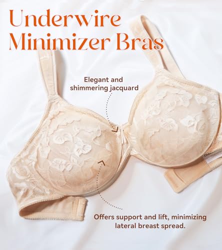 DotVol Women's Underwire Minimizer Comfortable Full Coverage Everyday Bra with Non Padded - Image 6