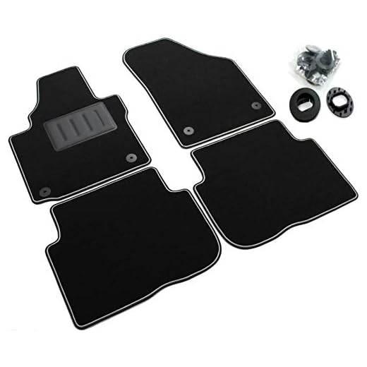 Il Tappeto Auto - Alfombrillas de moqueta para Coche, Color Negro, Antideslizantes, Borde Bicolor, talonera Reforzada con Goma, para Touran 1T 2003 > 2015, cód. SPRINT04710