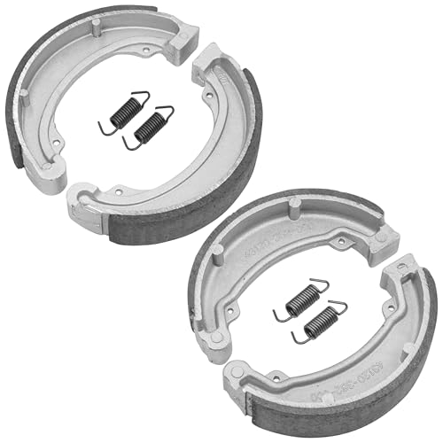 Caltric Front & Rear Brake Shoes Compatible with Honda CB250 Nighthawk 1991-2007 / XL175 XL175K2 1975-1979