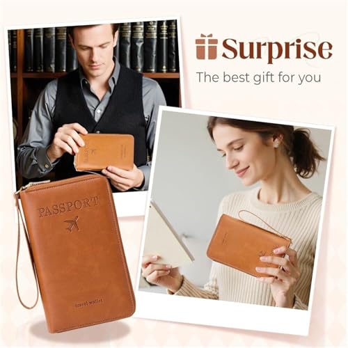 Multi-Functional Travel Wallet with Secure Zipper Compartment, RFID Protection Passport Holder for Important Documents4