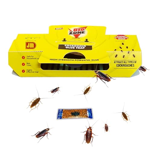 JM Cockroach Glue Traps with Free Bait - The Powerful Super Hit Roach Catcher | Non-Toxic, Safe for Kids & Pets | No.1 Cockroach Glue Trap (5)