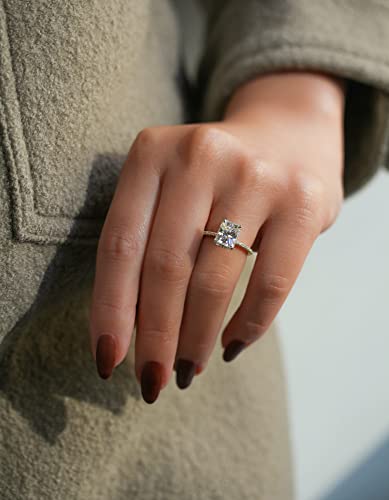 Kobelli Radiant Moissanite (GH/VS) Lab Diamond Petite Engagement Ring 14K Gold2