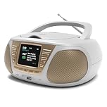 Portable CD Player with DAB/DAB+/FM Digital Radio | Bluetooth & USB MP3 Player | Large Display | Battery & Mains Powered (6x”C”) | Perfect for Home, Office or Outdoors | AZATOM Zenith Z4 (White)