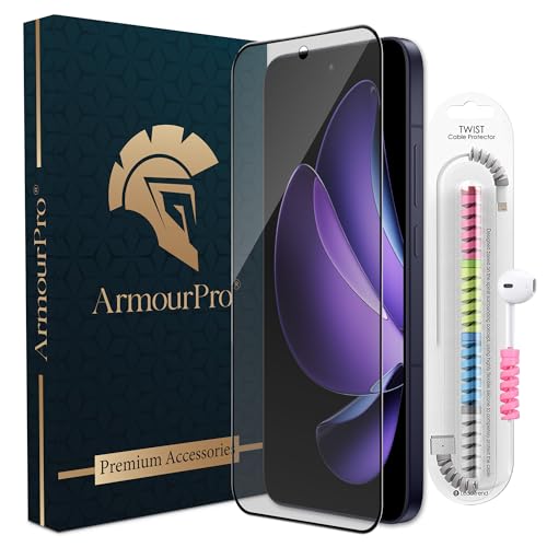 Image of ArmourPro Anti Glare Matte Tempered Glass for Oppo Reno 13, Anti Fingerprint Screen Protector, 9H Scratch Resistant, Smooth Touch, Easy Installation Kit with Cable Protector