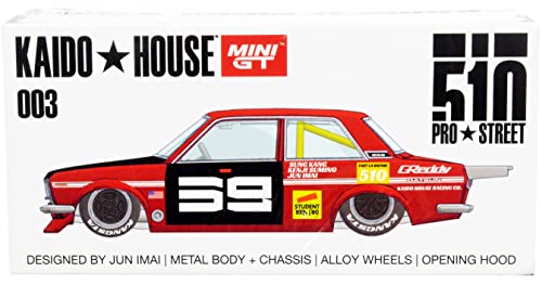 Miniatura Datsun 510 Pro Street 1:64 Negro Metal miniatura 5