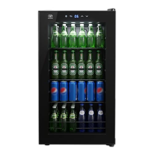 La mejor comparación de Refri Mabe 11 Pies , tabla con los diez mejores. 46 AVERA Frigobar para 115 latas, Puerta de cristal, Estantes removibles, Luz LED, Panel táctil, Ajuste de temperatura 3°C a 18 °C. Refrigerador con capacidad de 85L, enfriador de...