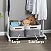 DECOMOMO Storage Bins Fabric Storage Baskets for Shelves, Linen Closet Organization Toys Nursery (Grey and White, Large - 3 Pack)