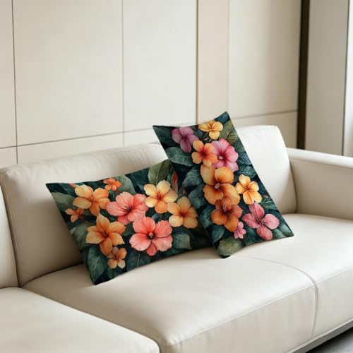 Housse coussin 40x80 cm extérieur imperméable velours fleur canapé