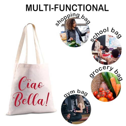 Bolsa Tote Ciao Bella italiana con dichos italianos, bolso de hombro saludos Italia, souvenir para amantes de Italia miniatura 6