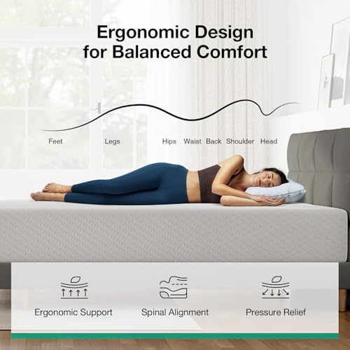 Novilla Queen Size Mattress, 10 Inch Memory Foam Mattress Queen for Supportive & Pressure Relief, Removable Washable Cover,CertiPUR-US Certified Mattresses in a Box, Firm