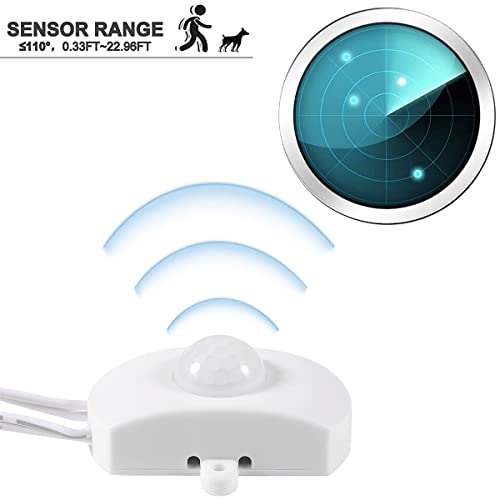 Dkardu 2 Pcs Mini Pir Led Motion Sensor Dc 12V-24V 5A Pir Motion Activated Sensor Light Switch With Male And Female Dc Power Connectors For Led Strip Light #TOP5