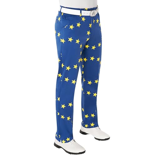 Pantalon de golf Royal & Awesome pour hommes, motif amusant, Eurostar, 38W x 32L