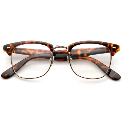 zeroUV - Vintage Inspired Classic Horn Rimmed Nerd Horn Rimmed UV400 Clear Lens Glasses2
