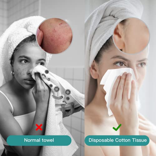Winner Facial Cotton Tissue, 100% Soft Dry Wipes, Dry And Wet Use, Pure Cotton Wipe, Cleansing Face Towels For Sensitive Skin,100 Count #TOP4