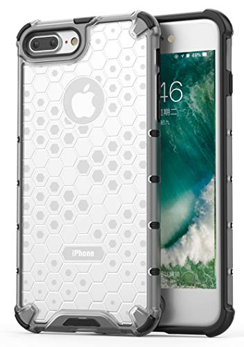 Image of Glasgow Back Case Cover Compatible with Apple iPhone 8 Plus (Honeycomb Pattern) - Transparent