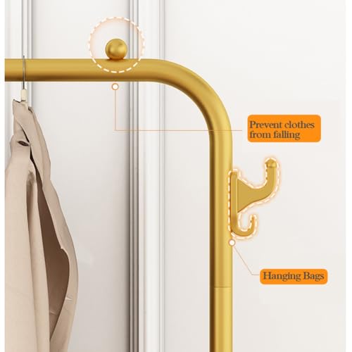 Support de vêtements élégant finition dorée de haute qualité avec base en maille métallique