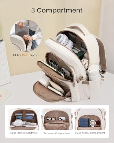 LOVEVOOK Laptop Backpack for Women, 15.6-Inch Work Backpack, Back to School Bookbag for College Student Teen Girls, Casual Personal Item Travel Bag Business Computer Daypack for Teacher Nurse, Gift2