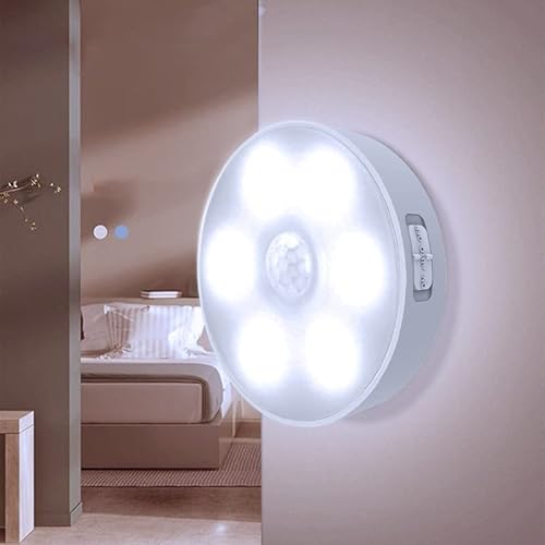 Livired Luz Nocturna Sensor Movimiento, 2Pack USB Recargable Luz Noche LED, para Sala de bebés, Armarios,Pasillo, Escalera, Sótano, Cocina (Blanco) Cover
