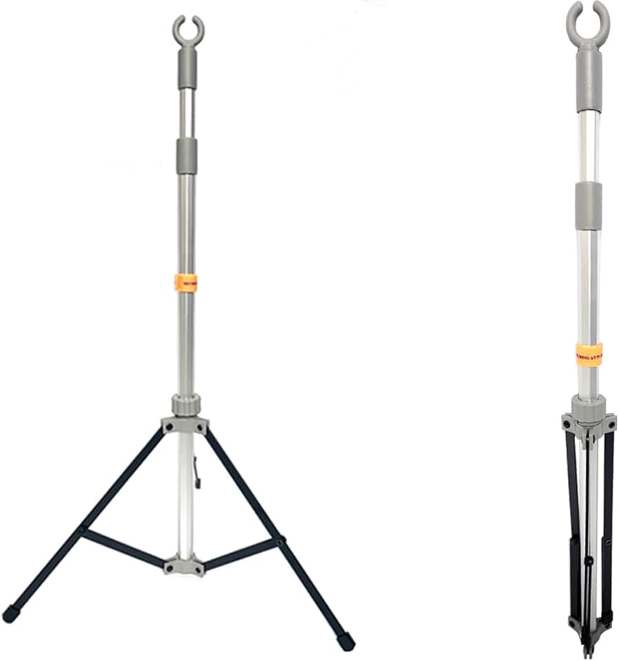 ComsenMed Suporte De Soro Portátil Ultraleve, Suporte De Soro Para Viagem, Suporte De Soro Descartável De Chão Com 1 Gancho E 3 Pernas Sem Rodízios, Tamanho Pequeno, Fácil De Guardar, 183 Cm (72")