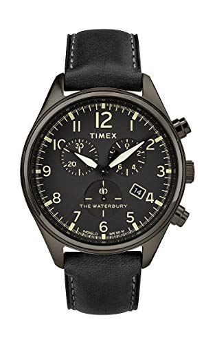 Timex Waterbury TW2R88400 Men's Traditional Leather Strap 42mm Chronograph Watch