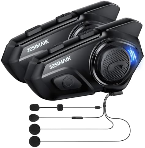 JESIMAIK R16 Pro Motorcycle Helmet Bluetooth Headse 2 Pack and an Additional R16 Pro Set of Accessories Kit image 2