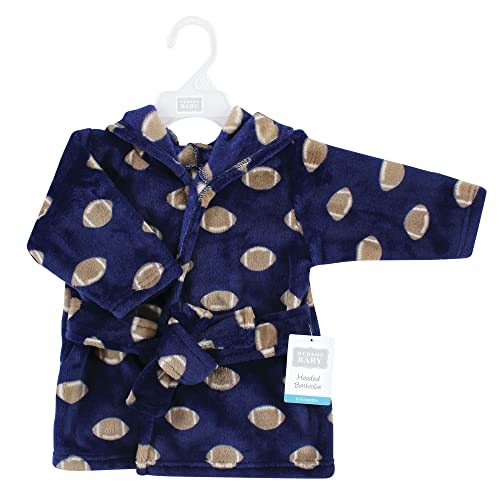 Image of Hudson Baby Unisex Baby Plush Animal Face Bathrobe, Football, 0-9 Months