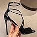 THESHY Women's Heeled Sandals Ankle Strap Stiletto Open Toe Pumps Cross Strap Buckle Up High Heels Fashion Dress Shoes