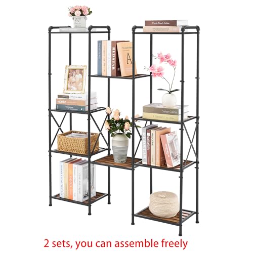 Tajsoon 5 Tier Bathroom Shelves Free Standing Shelf Unit, Narrow Display Shelf, Multipurpose Storage Shelf for Bathroom, Kitchen, Entryway, Living Room, Industrial Style, Metal