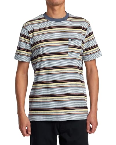 RVCA T-shirt rayé à manches courtes pour homme en coton casual