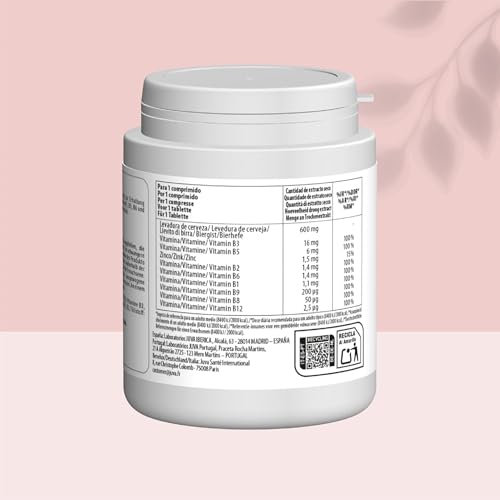 JUVAMINE - Bierhefe - Schöne Haut, Haare und Nägel - Vitalität - Vitamine B1, B2, B3, B5, B6, B8, B9 und B12 + Zink - 5-monatiges Programm - Optimierte Formel