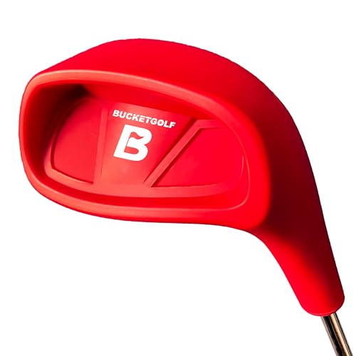 BucketGolf Club - Backyard Outdoor Golf Club with Oversize Club Head to Play BucketGolf Hit Plastic Or Foam Golf Balls in Grass Parks Yards (Left Adult (13+))