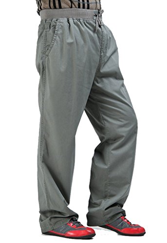 YGT Men's Full Elstic Waist Cotton Lightweight Workwear Chef Cargo Pants2