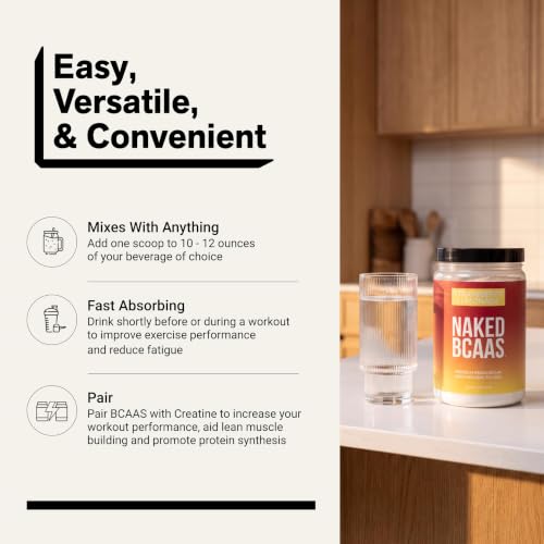 Image of NAKED Strawberry Lemonade BCAAs Amino Acids Powder, 100% Pure 2:1:1 Formula, Vegan Branched Chain Amino Acids, Instantized All Natural BCAA Powder Supplement - 501 Grams, 34 Servings