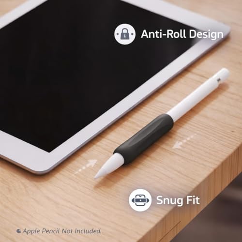 Image of Mizi [3 Pack] Apple Pencil Silicone Comfort Grip Holder Compatible with Apple Pencil Pro (2024), USB-C (2023), 2nd & 1st Generation - (Red, Black, Purple)