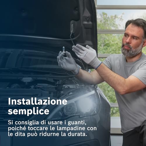 Bosch Lampadine Alogene H4 Pure Light, 12 V 60/55 W, Ricambio Di Qualità Originale- Attacco P43T - Confezione Da 2 Lampadine - 7