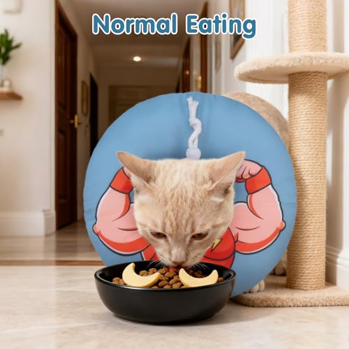Image of BEAUTYZOO Cat Cone Collars Soft, Cat Recovery E Collars After Surgery to Stop Licking, Adjustable Elizabeth Circle Collar Cute Pet Donut Pillow for Cats Kitten Small Dogs, Dark Blue S