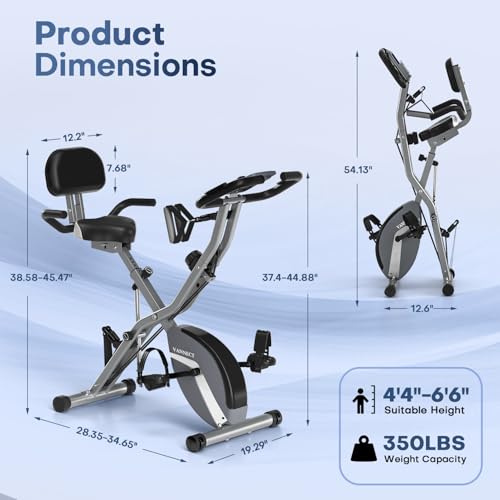VANNECT Exercise Bike Folding, 16-Level Resistance Exercise Bike, 5-In-1 Foldable Stationary Fitness Bicycle for Home Use, Indoor Cycling Bike with Resistance Bands Home Workout Exercise Equipment - 8
