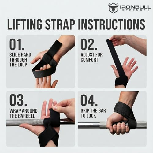 Lifting Wrist Straps for Weightlifting (1 Pair) – Padded Lifting Straps for Deadlifts, Powerlifting, Strength Training & Bodybuilding – Gym Straps for Men & Women (Black V2) - Thumbnail 6