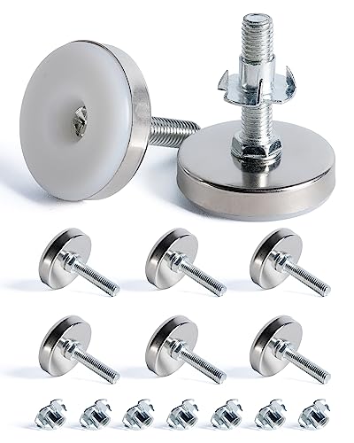 SPDYCESS 8pcs M10X50MM Adjustable Levelling Feet, Screw-in Round Base Furniture Feet, Threaded Fixed Foot