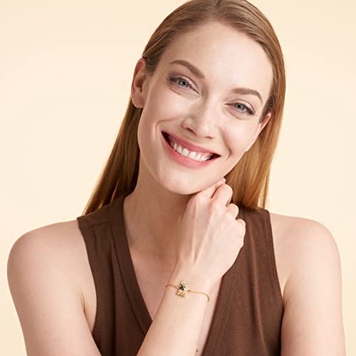 Scamper & Co French Bulldog Bracelet, 18K Gold And Gunmetal Plated Sterling Silver Frenchie Charm, Adjustable Bolo Bracelet, Dog Mom Jewelry For Women #TOP3