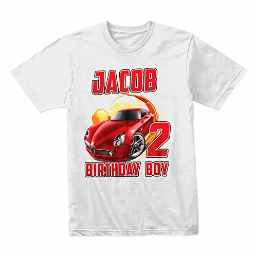 Personalized Race Car Birthday Racing Car T-Shirt, Cool Racing Cars birthday shirt with any name and age2