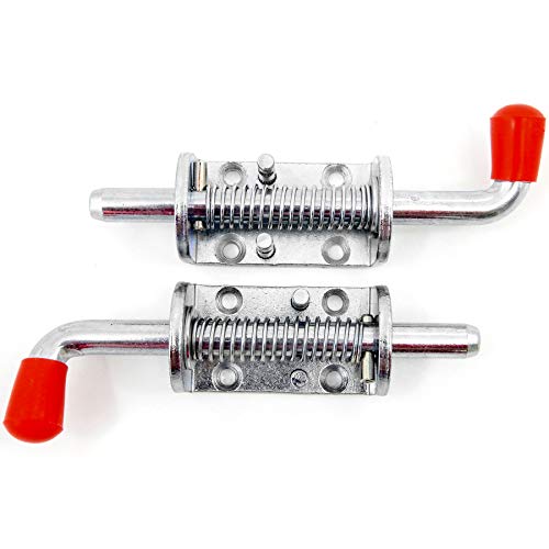 Red Hound Auto 2 Lock Barrel Bolt Spring Latch Premium Stainless Steel Loaded Long Heavy Duty 6.5 Inch