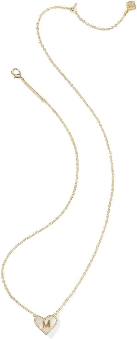 Kendra Scott Womens Heart Letter M Short Pendant Necklace